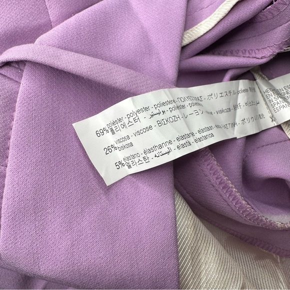 Zara High Waisted Straight Leg Trouser Pant Size Small Lilac Chic Preppy - Picture 11 of 11